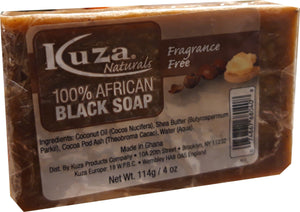 African Black Soap - Kuza Naturals Fragrance Free 100% African Black Soap 114 g